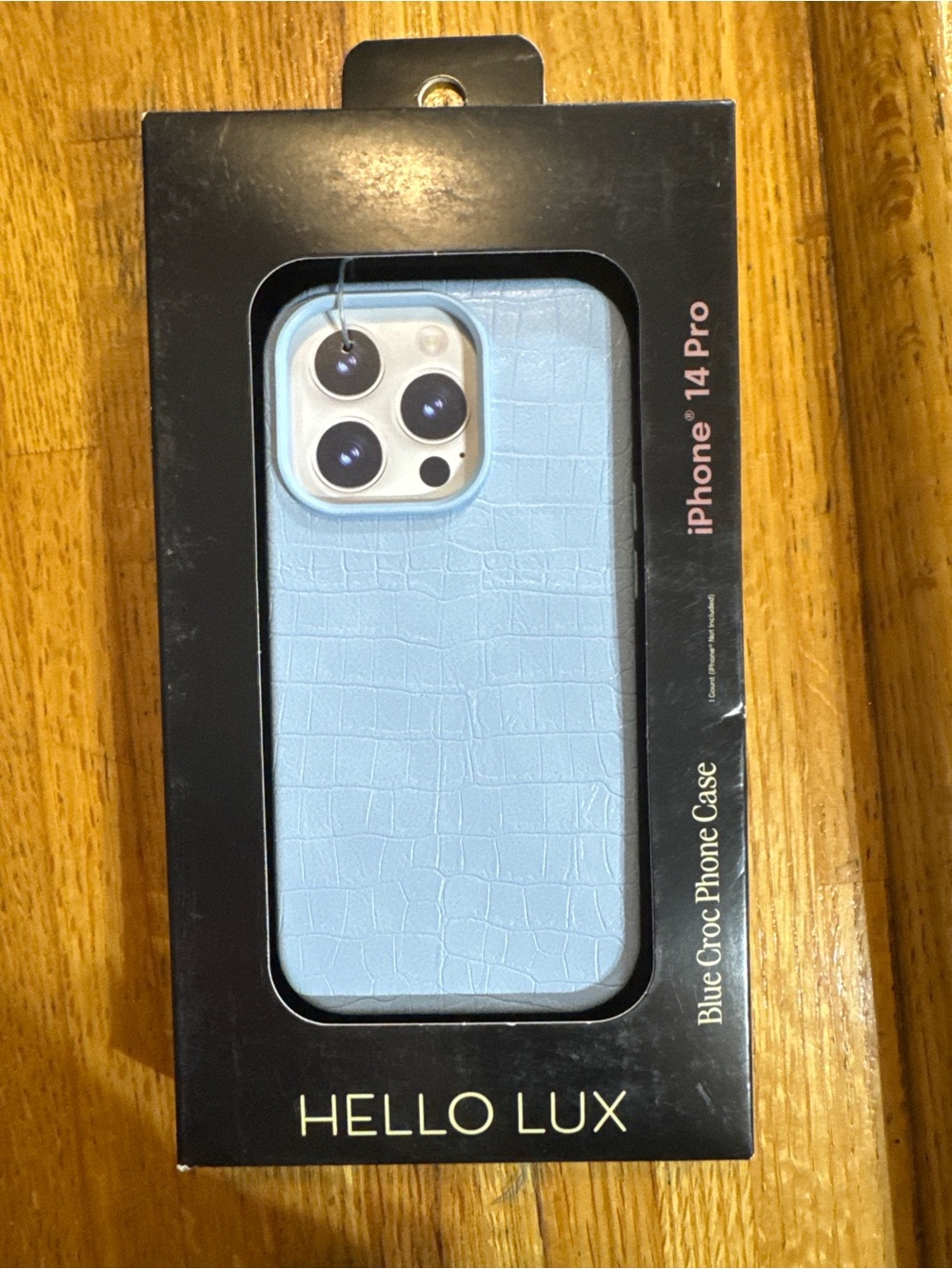 Hello Lux Blue Croc Phone Case for iPhone 14 Pro